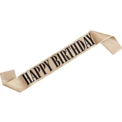 Happy Birthday Skråbånd Gull