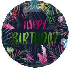 Happy Birthday Tropisk Folieballong Neon
