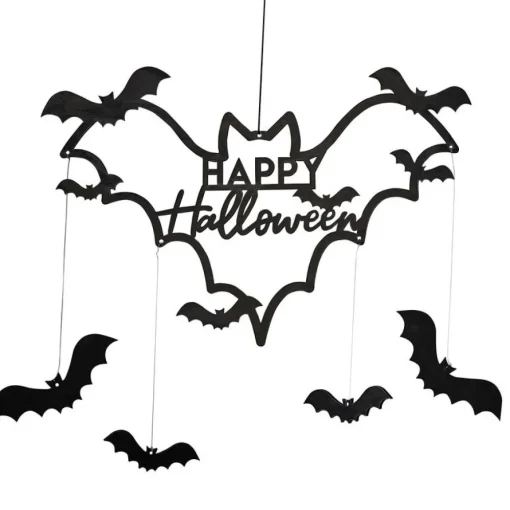 Happy Halloween Flaggermus Veggpynt