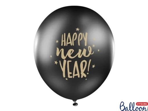 Happy New Year Ballonger Svart