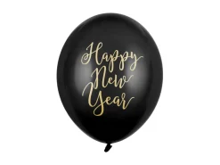 Happy New Year Ballonger Svart