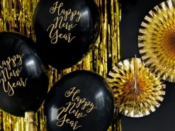 Happy New Year Ballonger Svart