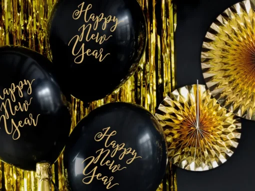 Happy New Year Ballonger Svart