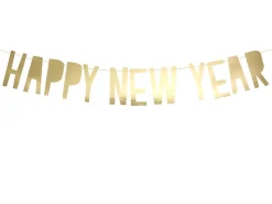 Happy New Year Bokstavgirlander Gull