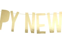 Happy New Year Bokstavgirlander Gull