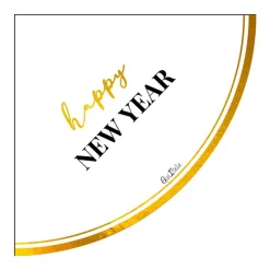Happy New Year Clock Servietter