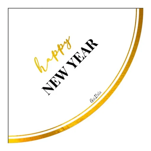 Happy New Year Clock Servietter