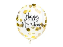 Happy New Year Konfetti Ballonger Gull