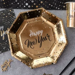 Happy New Year Papptallerkener Gull