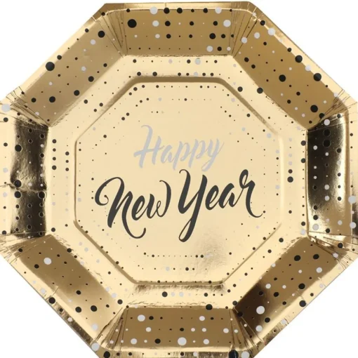 Happy New Year Papptallerkener Gull
