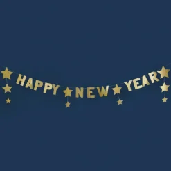 Happy New Year Stjerner Girlander Gull