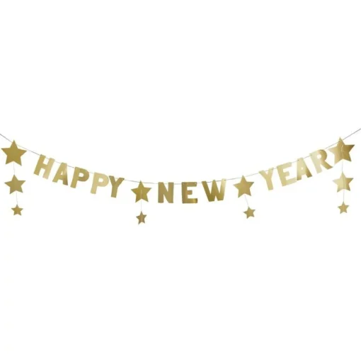 Happy New Year Stjerner Girlander Gull