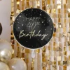 Happy 40th Birthday Folieballong Svart og Gull