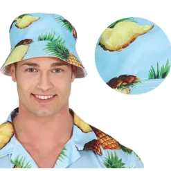 Hawaii Ananas Bøttehatt Blå