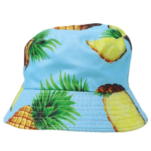 Hawaii Ananas Bøttehatt Blå