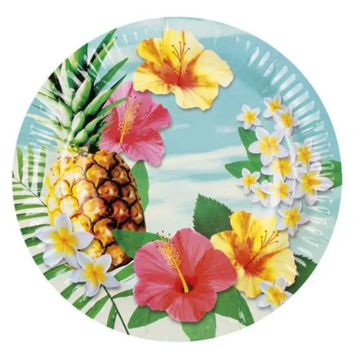Hawaii Fest Papptallerkener