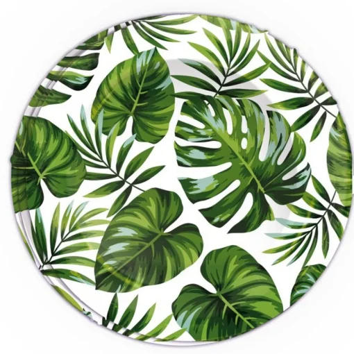 Hawaii Palmeblad Papptallerkener