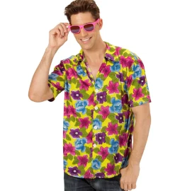 Hawaiiskjorte Blomster Gul
