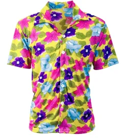 Hawaiiskjorte Blomster Gul