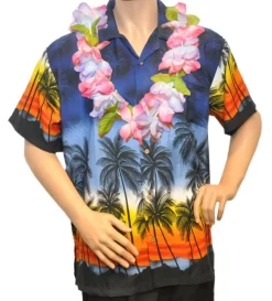 Hawaiiskjorte Mørkeblå