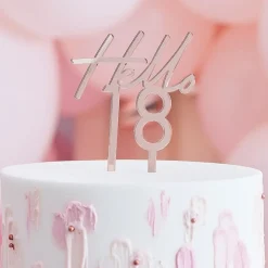 Hello 18 Akryl Kaketopper Gullrosa