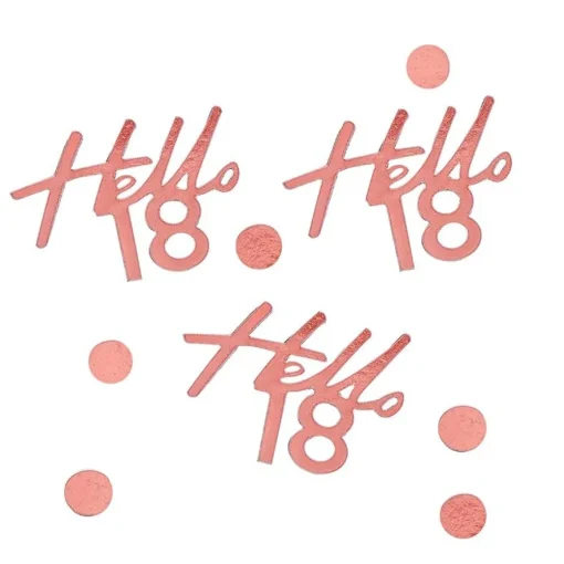 Hello 18 Konfetti Gullrosa