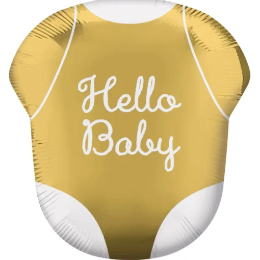 Hello Baby Body Folieballong Gull