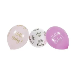 Hello Baby Lateksballonger Rosa