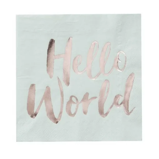 Hello World Servietter Gullrosa