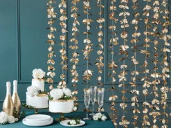 Hengende Blomster Backdrop Gull