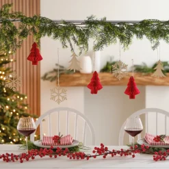 Hengende Snøfnugg og Juletre Dekorasjon