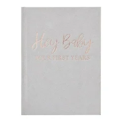 Hey Baby Barn Bok Semsket Skinn Grå
