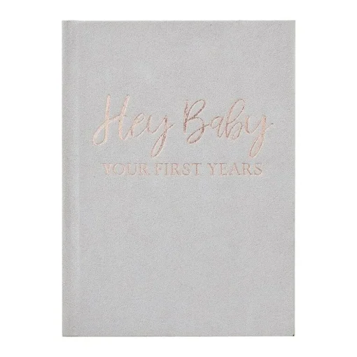 Hey Baby Barn Bok Semsket Skinn Grå