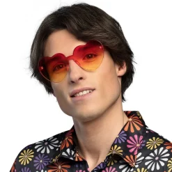 Hippie Hjertebriller Rød og Gul
