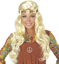 Hippie Parykk med Blomsterkrans