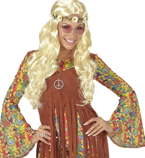 Hippie Parykk med Blomsterkrans