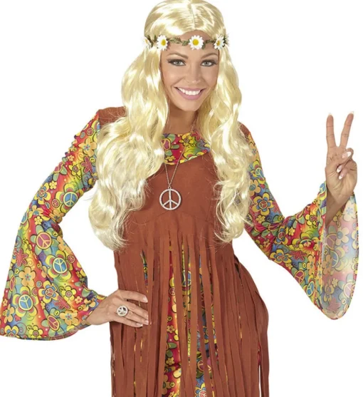 Hippie Parykk med Blomsterkrans