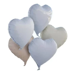 Hjerte Ballonger Grå og Hvit