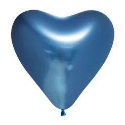 Hjerte Krom Ballonger Blå