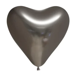 Hjerte Krom Ballonger Grå