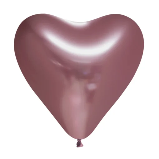 Hjerte Krom Ballonger Gullrosa