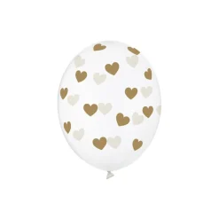 Hjerte Latexballonger Gjennomsiktig og Gull