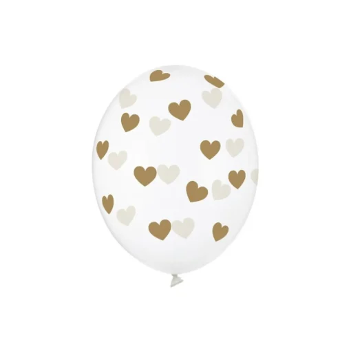 Hjerte Latexballonger Gjennomsiktig og Gull