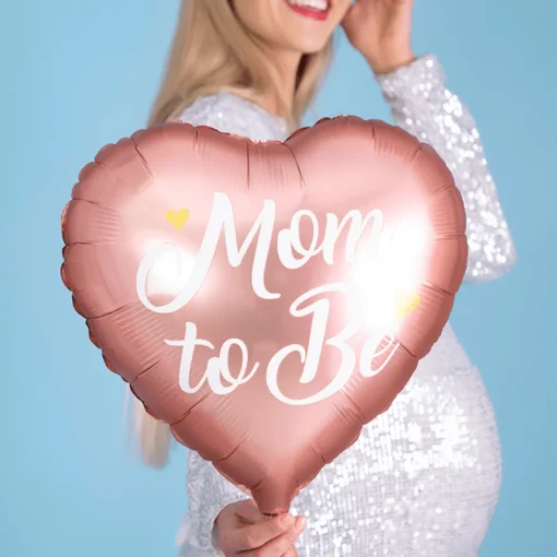 Hjerte Mom To Be Folieballong Lyserosa