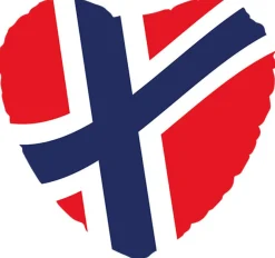 Hjerte Norge Flagg Folieballong