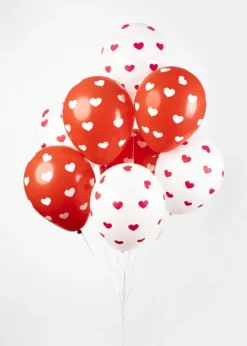 Hjerter Ballonger Hvit og Rød