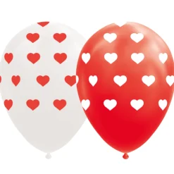 Hjerter Ballonger Hvit og Rød