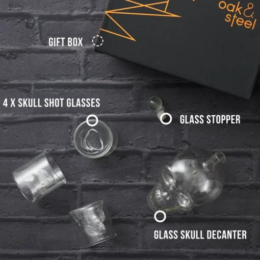 Hodeskalle Karaffel og Shotglass