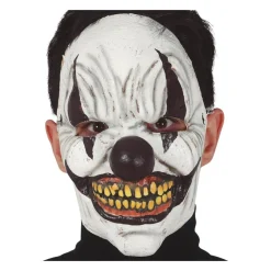 Horror Klovn Latexmaske Hvit og Svart