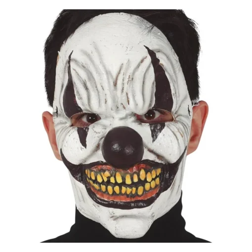 Horror Klovn Latexmaske Hvit og Svart